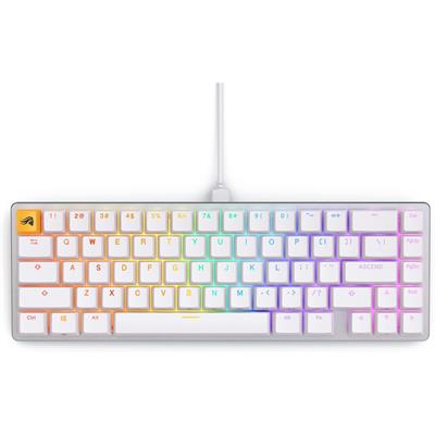 Glorious Gaming GMMK 2 Compact 65% Mechanical Gaming Keyboard - White Custom Layout, Compact Low-Profile, Hotswap w/Cherry Mx Style Switches, Incl. Double Shot Keycaps & Linear Switches (Box Open)