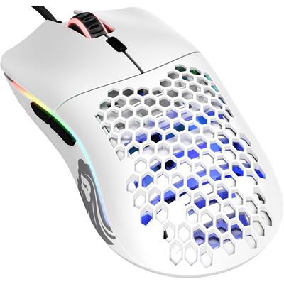 Glorious Model O Wired Gaming Mouse 67g Superlight Honeycomb Design, RGB, Pixart 3360 Sensor, Omron Switches, Ambidextrous - Matte White (Box Open)