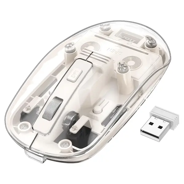 HOCO GM29 – Mysterious Dual-Mode Silent Wireless Mouse (White)