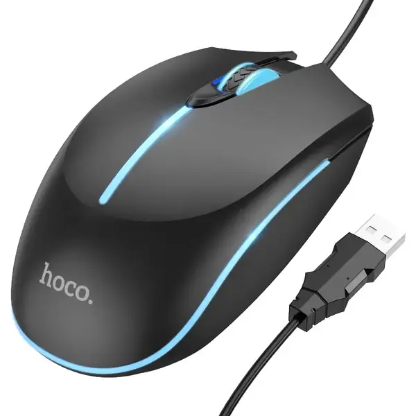 HOCO GM37 – Wonderful Gaming Luminous Wired Mouse (Black)