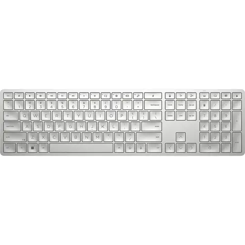 HP 970 Programmable Wireless Keyboard (Silver) - Bluetooth & 2.4 GHz Wireless Multi-Device Connectivity, USB-C Rechargeable Battery,  24 Programmable Keys, Works with Windows & MacOS
