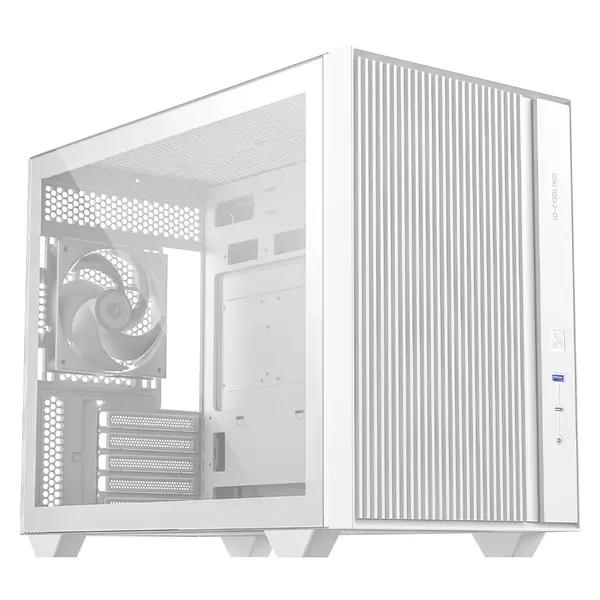 ID-Cooling Flow 500 Air Micro-ATX PC Case - High-Airflow Mesh Front, Tempered Glass Side Panel, 3x Pre-Installed PWM Fans & 360mm Radiator Support (White)