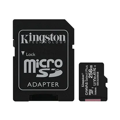 Kingston Canvas Select Plus 256GB microSDHC Card - Up to 150MB/s, A1 Class10 UHS-I, with Adapter, microSD Memory Card