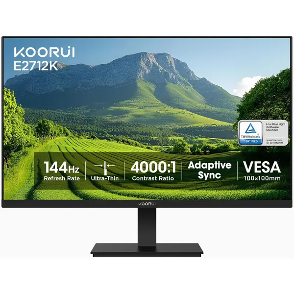 Koorui E2712K 27 Inch Computer Gaming Monitor - 144Hz FHD 1080p VA Display for Work & Play