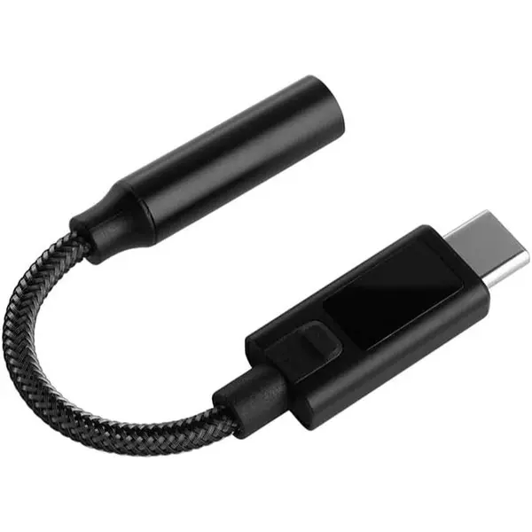 KZ AM02 Portable DAC Decoding Amplifier, USB C to 3.5mm Audio Adapter, Male to Female Durable Kevlar Braided Cable with Professional 4-Stage EQ Tuning