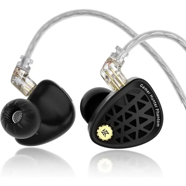 KZ Phantom in Ear Monitor, Gaming Headphones with Full-Metal Cavity, Clear Sound & Deep Bass, Secure Fit Earphones for Audio Engineers, Musicians (Type-C with Mic)