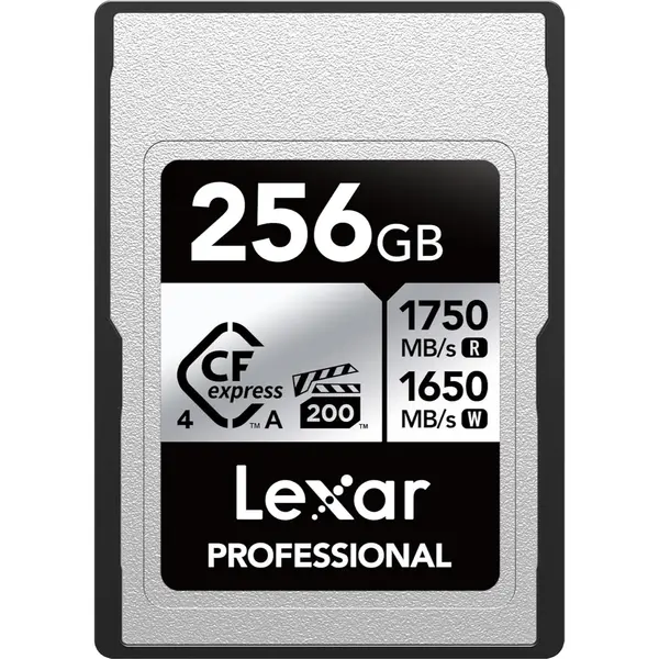 Lexar 256GB CFexpress Type A Silver 4.0 Card, 1750/1650 MB/s, 8K Video, Compatible w/ Sony Alpha/FX Cameras, Filmmakers, Photographers, Videographers, Water/Dust/Drop Resistant