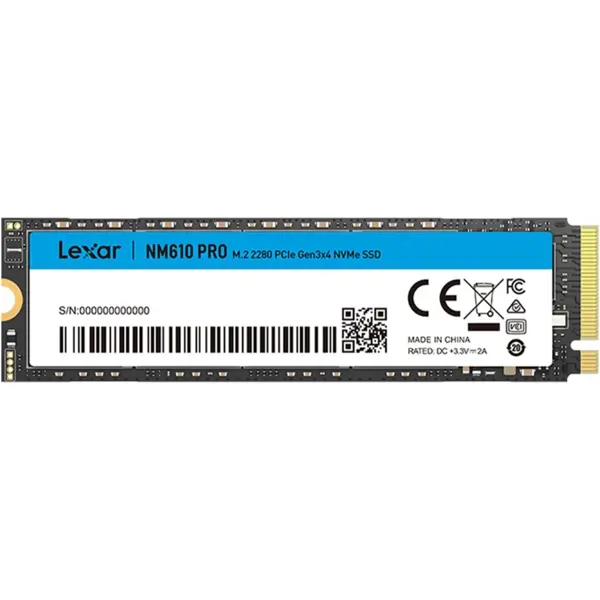 Lexar NM610 PRO 1TB SSD, M.2 2280 PCIe Gen3x4 NVMe 1.4 SSD Internal, Up to 3300MB/s Reading, 2600MB/s Write, 3D NAND Flash Drives for Notebook, Desktop, PC