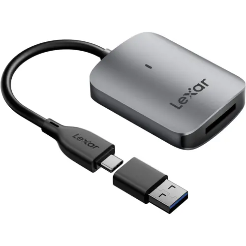 Lexar RW515 CFexpress Type A Card Reader, Up to 900MB/s, USB 3.2 Gen 2 Memory Card Reader for CFe Type A Card, CF Card Reader Includes USB-C Cable/USB-C to USB-A Adapter