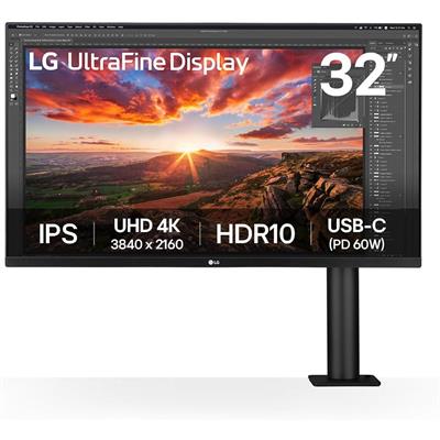 LG UltraFine 32UN880K-B 31.5" UHD 4K Ergo IPS 60Hz Monitor with USB-C