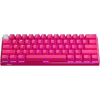 Logitech G Pro X 60 Lightspeed Wireless Gaming Keyboard, Ultra Compact TKL 60% Mechanical Keyboard for Windows PC, Lightsync RGB, Dual-Shot PBT Keycaps, Tactile Switches - Magenta