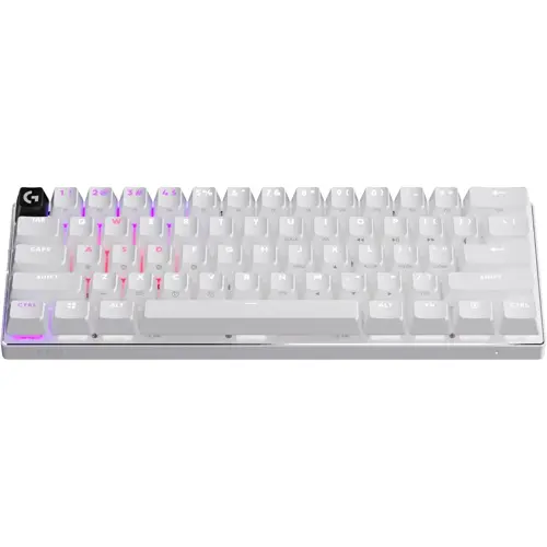 Logitech G Pro X 60 Lightspeed Wireless Gaming Keyboard, Ultra Compact TKL 60% Mechanical Keyboard for Windows PC, LIGHTSYNC RGB, Dual-Shot PBT Keycaps, GX Optical Tactile Switches - White