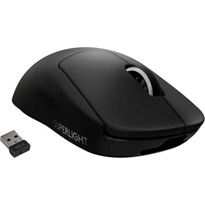 Logitech G Pro X Superlight Wireless Gaming Mouse, Ultra-Lightweight, HERO 25K Sensor, 25,600 DPI, 5 Programmable Buttons, Long Battery Life, Compatible with PC / Mac - Black