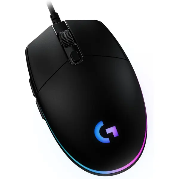 Logitech G203 Wired Gaming Mouse, 8,000 DPI, Rainbow Optical Effect Lightsync RGB, 6 Programmable Buttons, On-Board Memory, Screen Mapping, PC/Mac Computer and Laptop Compatible - Black