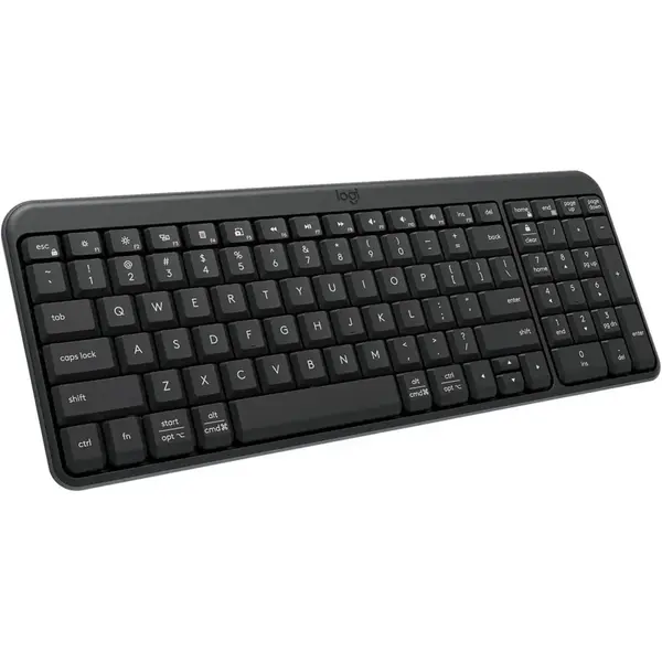 Logitech K250 Compact Wireless Bluetooth Keyboard with Number Pad, Bluetooth Only, No USB Receiver, Full Number Pad, Deep-Profile Keys, Responsive Typing, Spill-Resistant, for Windows, MacOS (Graphite)