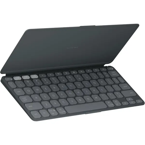 Logitech Keys-to-Go 2 Portable Bluetooth Tablet Keyboard with Built-in Cover, Slim & Compact Wireless Keyboard for Windows, Android, Linux, iPad, iPhone, Mac, Apple TV - Graphite