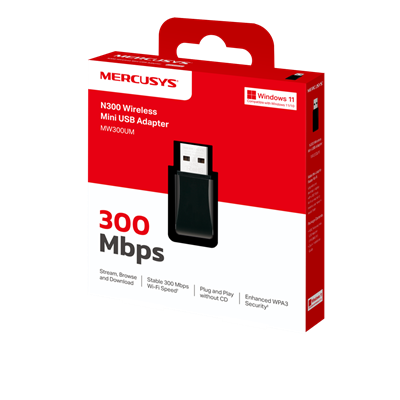 Mercusys MW300UM N300 Wireless Mini USB Adapter
