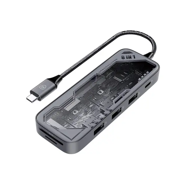 Micropack MDC-N8T USB-C Hub 8-in-1 Multiport Adapter (Grey)