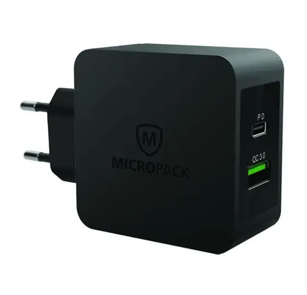 Micropack MWC-248PD 48W Wall Charger Dual Port Fast Charging – Black