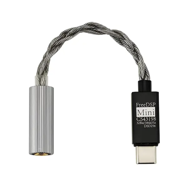 Moondrop FreeDSP Mini Portable DAC & Amp with Flagship CS43198 Chip, 32bit/384kHz PCM, Support DSD256 with High-Res Mini DAC & Amplifier, One-Button EQ and Web Tuning Tool Type-C Audio Adapter