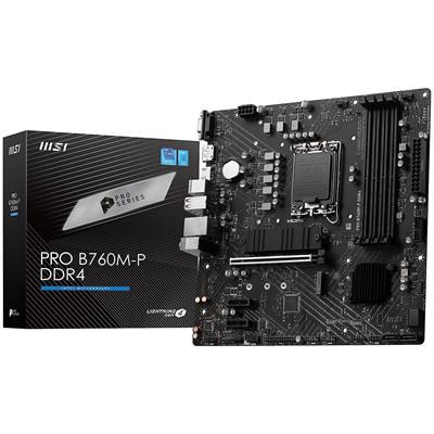 MSI Pro B760M-P DDR4 ProSeries Motherboard (Supports 12th/13th/14th Gen Intel Processors, LGA 1700, DDR4, PCIe 4.0, M.2, USB 3.2 Gen2, HDMI/DP, mATX)