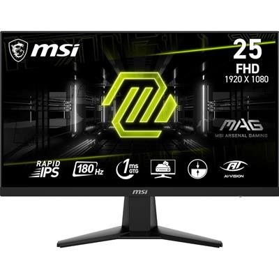 MSI MAG 256F 25-inch 1920 x 1080 (FHD) Gaming Monitor, 180Hz, IPS, Adaptive-Sync, HDMI, DisplayPort, VESA Mountable, Tilt, Height Adjustable, Speaker, 1ms, Black