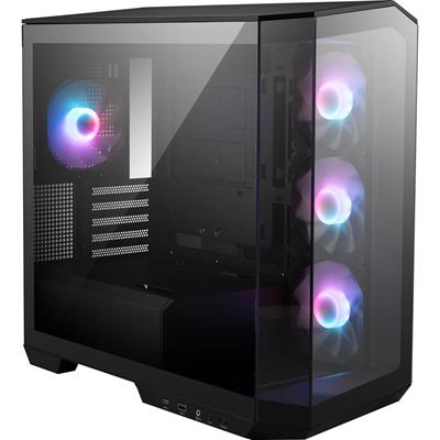 MSI MAG PANO M100R PZ Premium Mid-Tower Gaming PC Case, Tempered Glass Side Panel, ARGB 120mm Fans, Liquid Cooling Support up to 360mm Radiator, Vented Front Panel