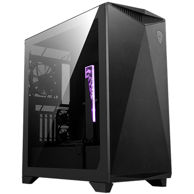 MSI MPG GUNGNIR 300P Airflow Mid-Tower PC Case - E-ATX Capacity, 4x 120 mm Fans, 3x Aux. Fans, PCIe 4.0 Riser Cable, Vertical GPU Support & Stand, Dust Filters, Cable Routing, USB Type-C (20Gbps)