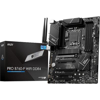 MSI Pro B760-P Wifi DDR4 ProSeries Motherboard (Supports 12th/13th/14th Gen Intel Processors, LGA 1700, DDR4, PCIe 4.0, M.2, 2.5Gbps LAN, USB 3.2 Gen2, HDMI/DP, Wi-Fi 6E, Bluetooth 5.3, ATX)
