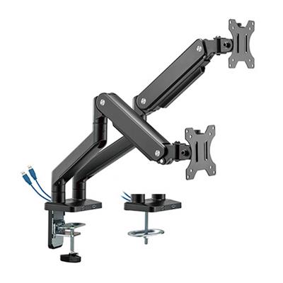 MXG BMA-24U Dual Aluminum Spring-Assisted Monitor Arm with USB 3.0