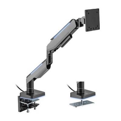 MXG HMA-12R Single Heavy Duty RGB Gaming Monitor Arm - Matte Gray
