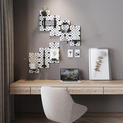 MXG PB-07 Wall Mounted Modular Gaming Pegboards - White