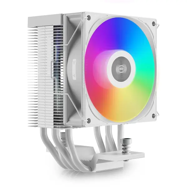 PCCooler CPS R400 ARGB Air CPU Cooler, 4 Next-Gen Heatpipes, 2200RPM PWM Control 92mm ARGB Fan, 180W TDP, for AMD AM4/AM5/Intel LGA 115X/1200/1700/18XX (White)
