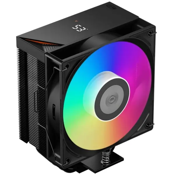 PCCooler CPS RT500 Digital ARGB CPU Air Cooler with Digital Display ARGB, Digital 5 Heat Pipes, High-Performance Quiet Tower Cooler (Black)
