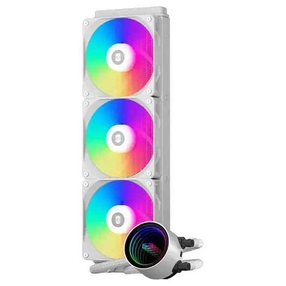 PCCooler DA360 V2 ARGB 360mm AIO Liquid CPU Cooler 310W TDP – 360mm Radiator, Triple 120mm ARGB Fans (White)