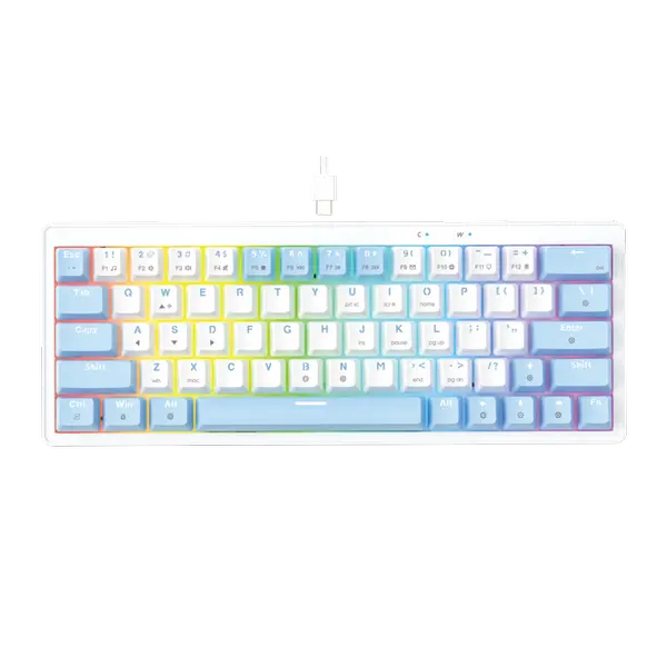 Fantech Atom X63 MK611 AME Edition RGB Mechanical Gaming Keyboard - White (Taro Switch)