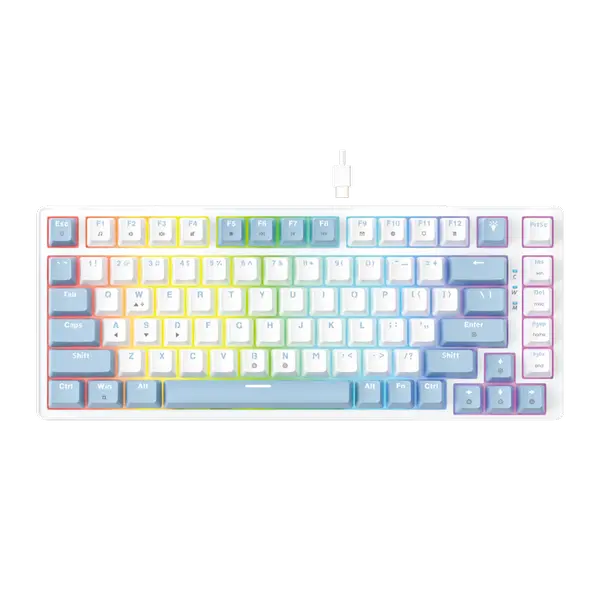 Fantech Atom X83 MK612 AME Edition RGB Mechanical Gaming Keyboard - White (Taro Switch)