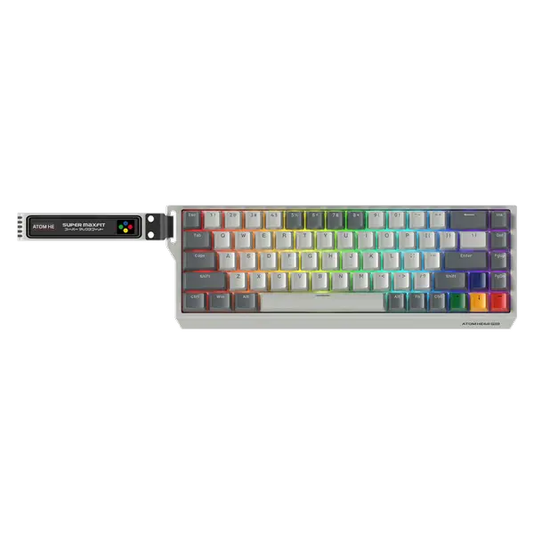 Fantech Atom HE68 Pro MK922 Wireless Magnetic Keyboard - Super Maxfit Grey (Emerald Switch)