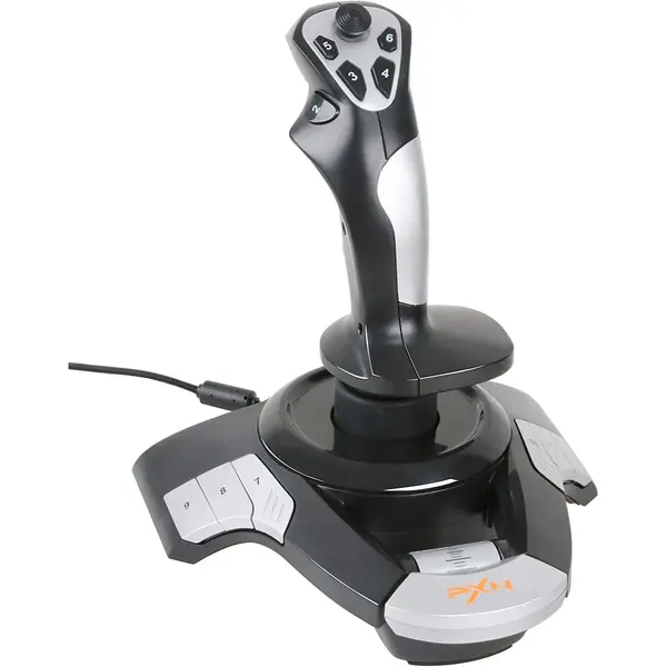 PXN F16 Wired Flight Stick Joystick with Vibration Function, 12 Programmable Buttons, 4 Axis Controlling, Flight Simulator Joystick Controller, Compatible with Windows XP/VISTA/7/8/10