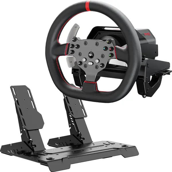 PXN V10 Ultra Direct Drive Racing Wheel, Gaming Steering Wheel - 3.2Nm Force Feedback Steering Wheel for PC/Xbox/ PS4, 270mm Leather Wheel with 4 Paddle Shifters, Adjustable Pedals