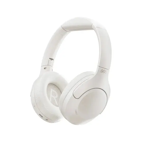 QCY H3 Lite Active Noise Cancelling Headphones, Wireless Over Ear Bluetooth Headphones, 60H Playtime, Muti-Point Connection, Bluetooth 5.3 Headsets for Travel, Home Office - White