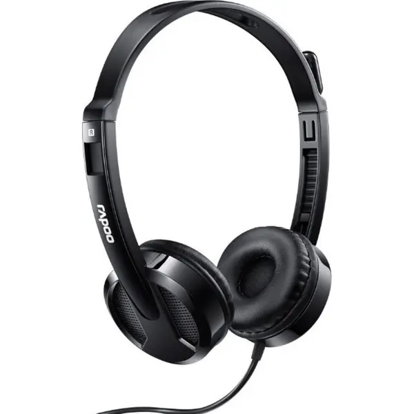 Rapoo H100 Wired Stereo Headset with Mute Mic – 3.5mm Black