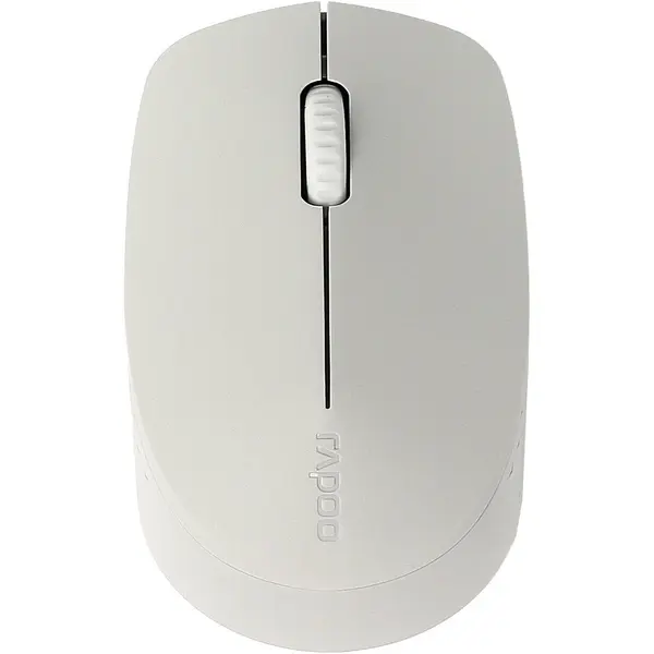 Rapoo M100 Silent Wireless Mouse, Optical Tracking Technology, High Resolution 1300 DPI Sensor, Support Bluetooth Connectivity, (Light Grey)