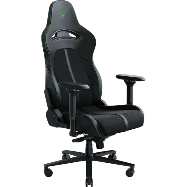 Razer Enki Gaming Chair: All-Day Comfort, Built-in Lumbar Arch, Optimized Cushion Density,  Dual-Textured, Eco-Friendly Synthetic Leather, Reactive Seat Tilt & 152-Degree Recline - Black/Green