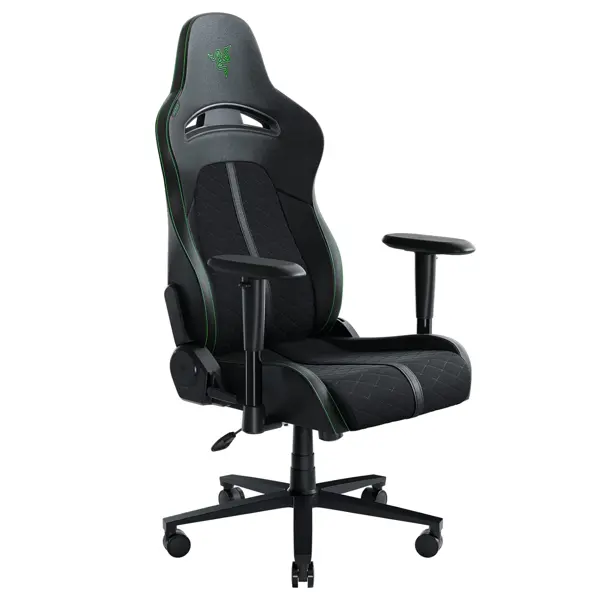 Razer Enki X Essential Gaming Chair: All-Day Gaming Comfort, Built-in Lumbar Arch, Optimized Cushion Density, Dual-Textured, Eco-Friendly Synthetic Leather,  Adjustable 152-degree Recline - Black/Green