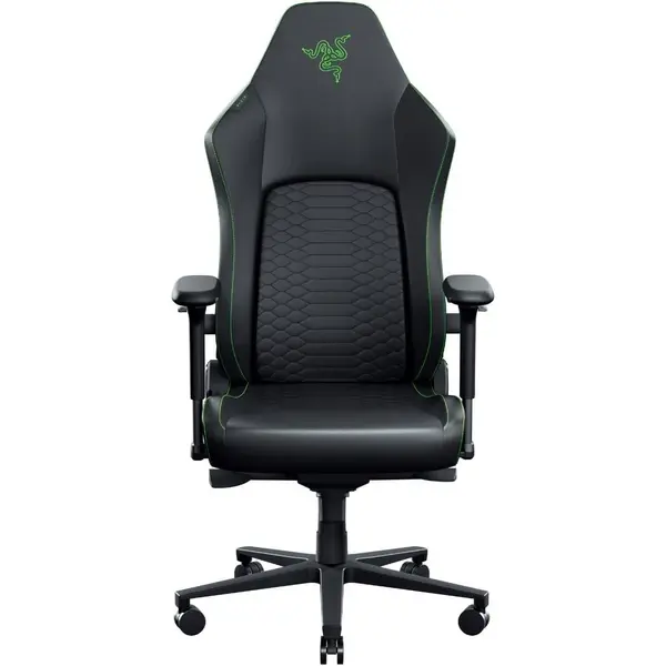 Razer Iskur V2 NewGen Gaming Chair, HyperFlex Lumbar Support System, Gen-2 EPU Leather With CoolTouch Technology, Cold-Cured Foam, 4D Adjustable Armrests, Black/Green