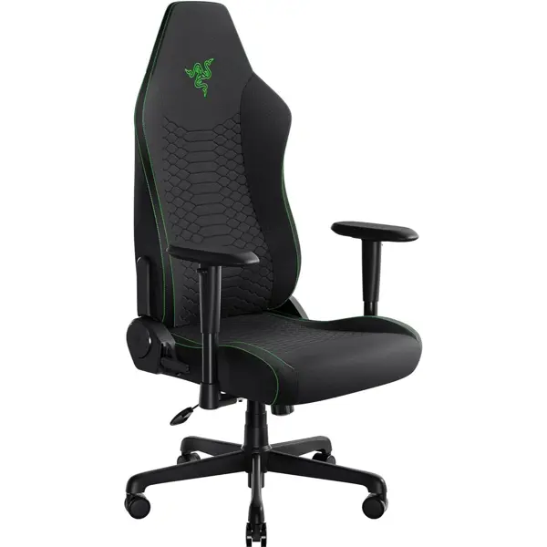Razer Iskur V2 X Ergonomic Gaming Chair: Built-in Lumbar Support, Widened Seat Base, High Density Foam Cushions, Adjustable 152 Degree Recline, 2D Armrests, Plush Fabric Finish - Black