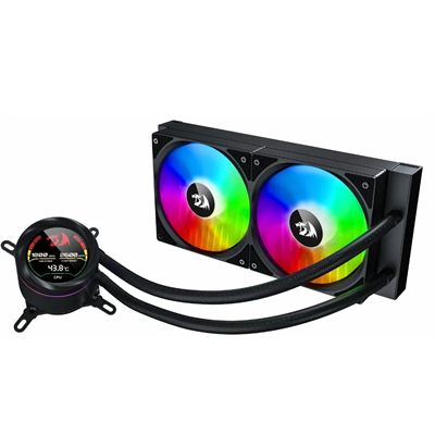 Redragon CCW-1019 240mm Digital ARGB CPU Liquid Cooler, Temperature Display, 2x 120mm RGB Fans