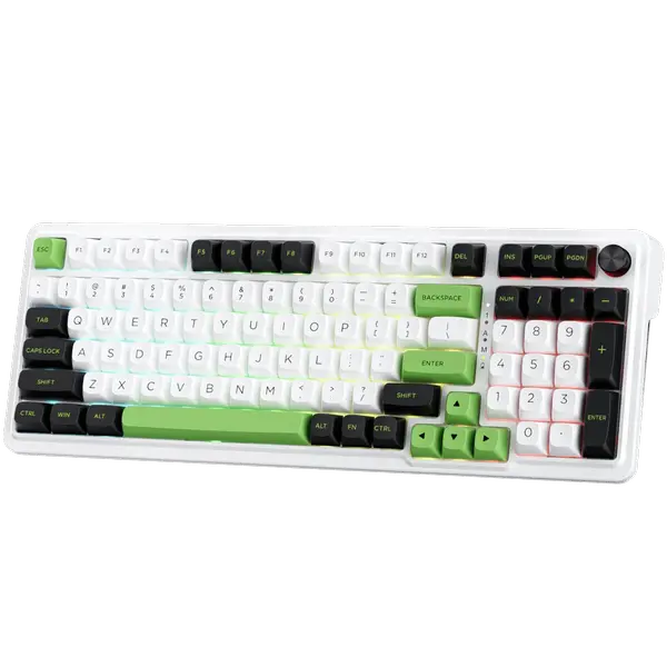 Redragon Eisa Max K686 ARGB Wireless Tri-Mode Gaming Keyboard, 95% PBT Mechanical Keyboard, Dedicated Knob Control & Hot-Swap Socket, Mint Mambo Switch (GreeFlash Genji)