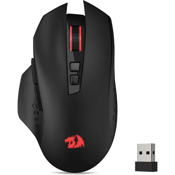 Redragon Gainer M656 Wireless Gaming Mouse, 4000 DPI 2.4Ghz Wireless Mouse w/ 5 DPI Levels, 7 Macro Buttons, Red LED Backlit & Pro Software/Drive Supported, for PC/Mac/Laptop